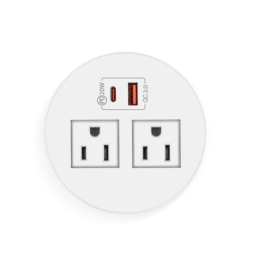 Round Tabletop Grommet w/ USB and AC Power