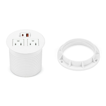 Round Tabletop Grommet w/ USB and AC Power