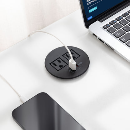 Round Tabletop Grommet w/ USB and AC Power